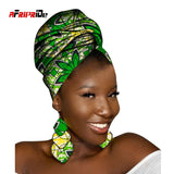 African Head Scarf and Earrings Set