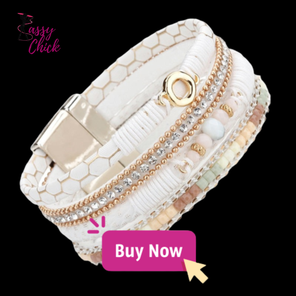 White Leather Bracelet