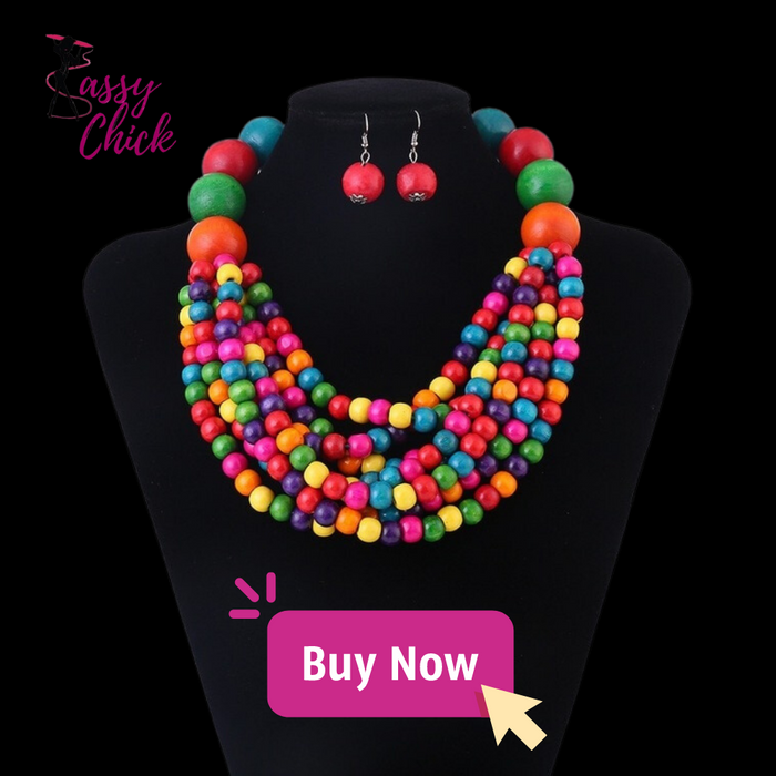 Colorful Big Beads Necklace Set