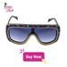 Charm Crystal Retro Square Sunglasses