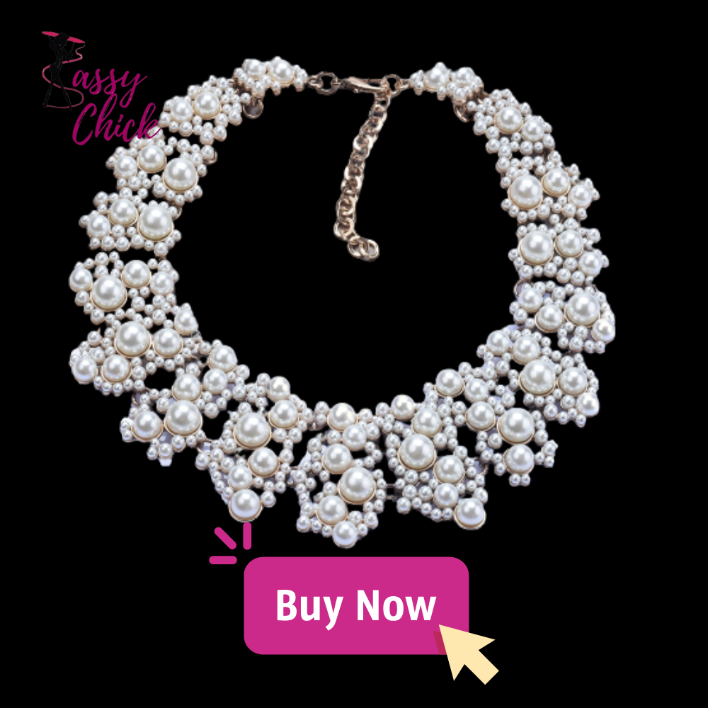 Crystal Rhinestone Pearls Necklace