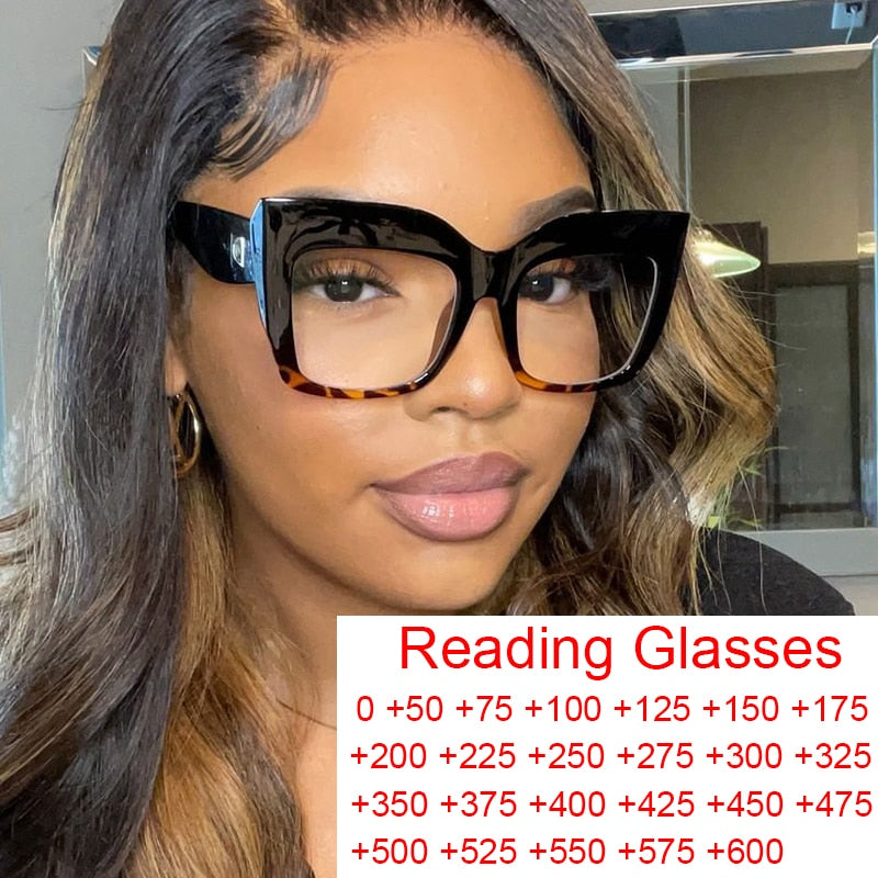Oversized Clear Square Reading Eyeglasses