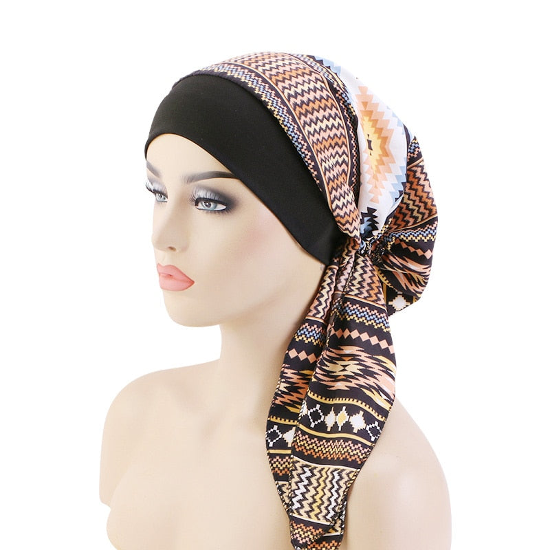 Pre-tie Printed Headscarf