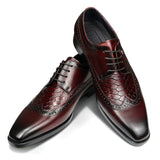 Crocodile Pattern Brogue Men Shoes