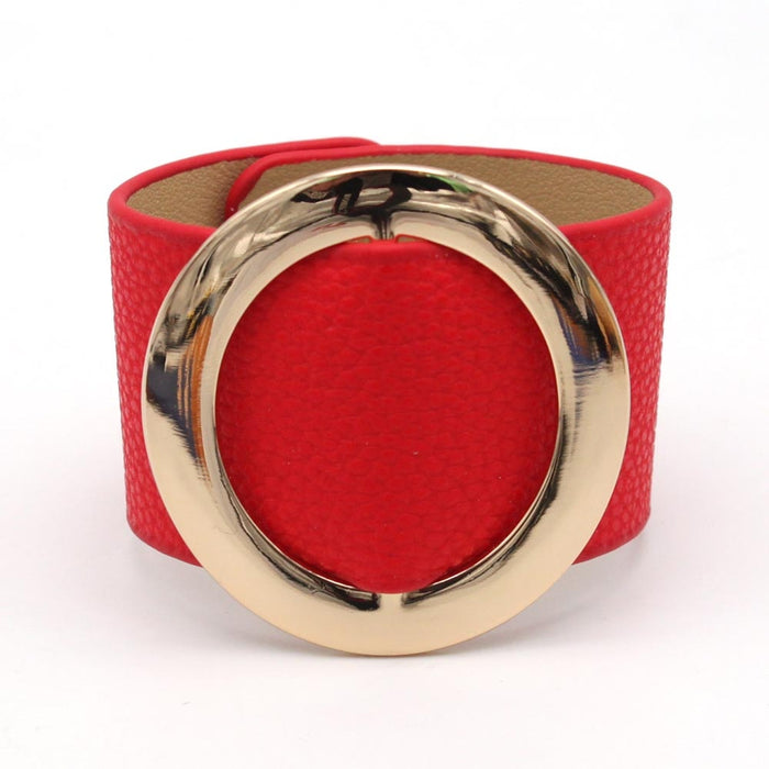Geometric Wrap Circle Leather Bracelet