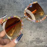 Oversized Rhinestone Pearl Sunglasses