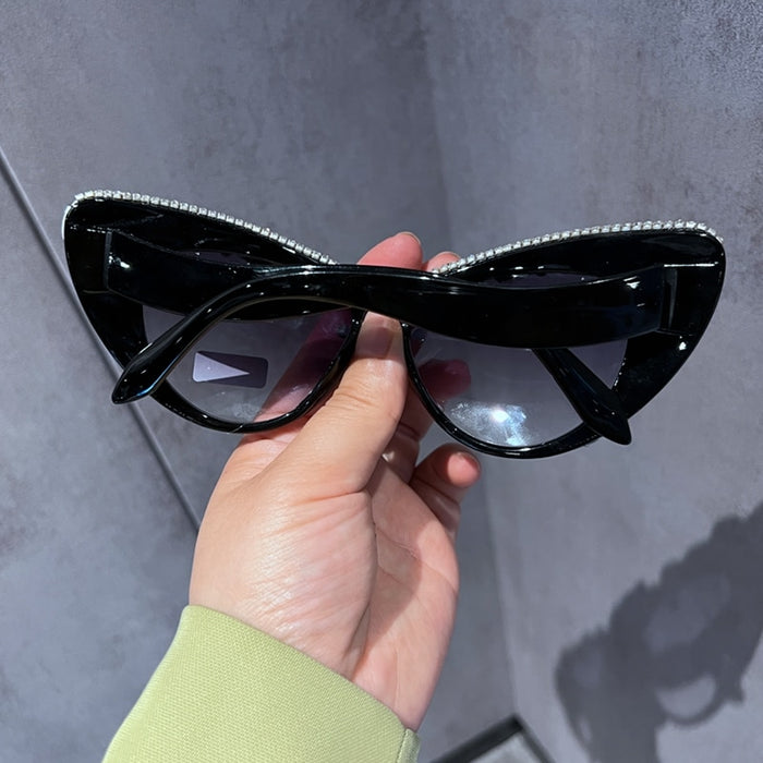 Colorful Rhinestone Retro Cat Eye Sunglasses
