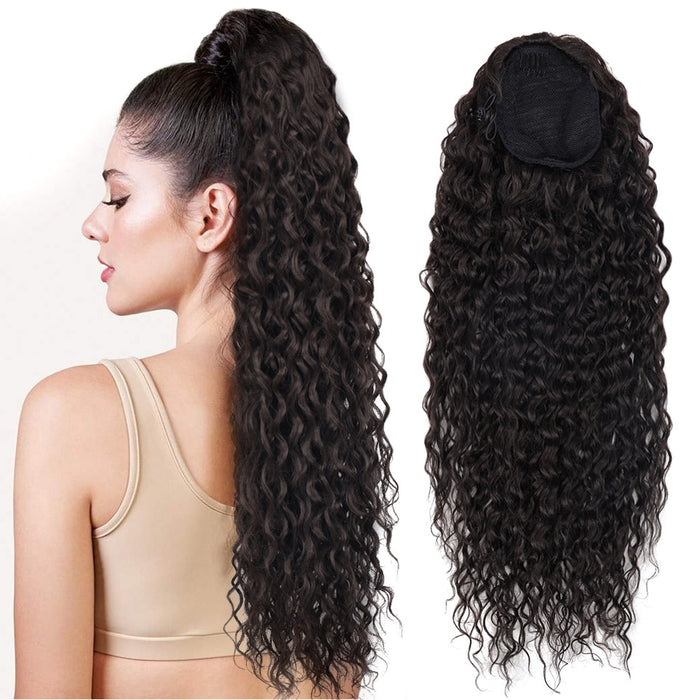 Long Curly Synthetic Ponytail Extensions Clip-In
