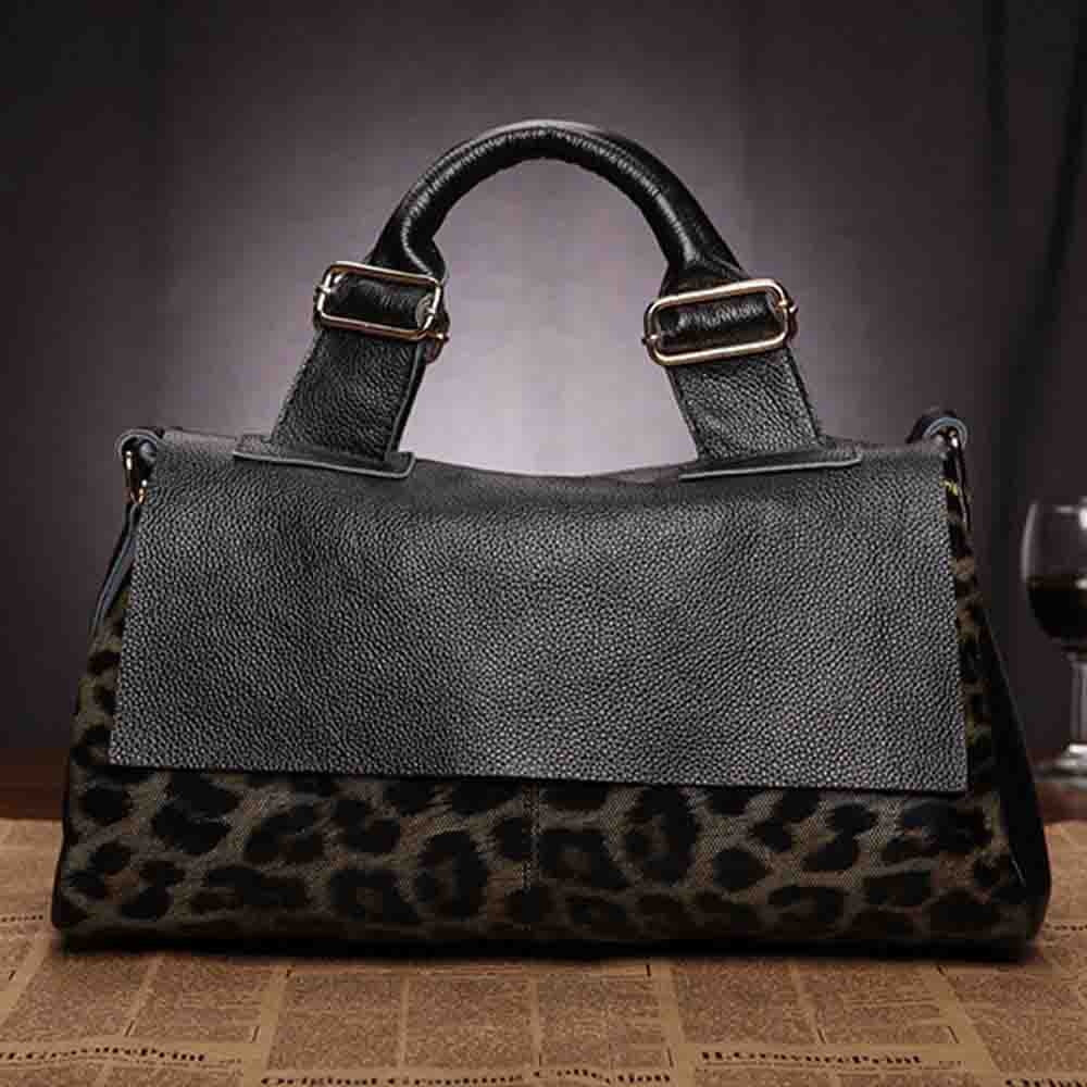 Leather Leopard Print Bag
