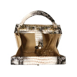 Compartment Snake Print PU Evening Clutch Bag