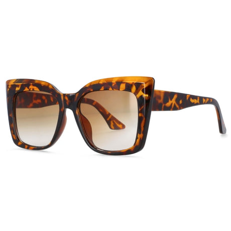 Leopard Square Oversized Cat Eye Sunglasses