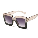 Beige Square Oversized Sunglasses