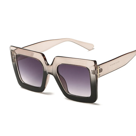 Beige Square Oversized Sunglasses