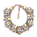 Yellow Statement Crystal Bib Necklace