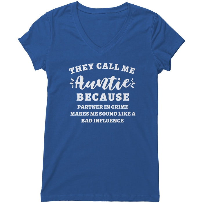 "They Call Me Auntie 2" V-neck Shirt