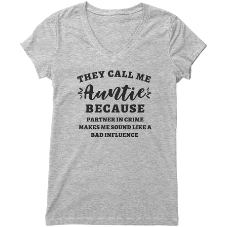 "They Call Me Auntie" V-neck Shirt