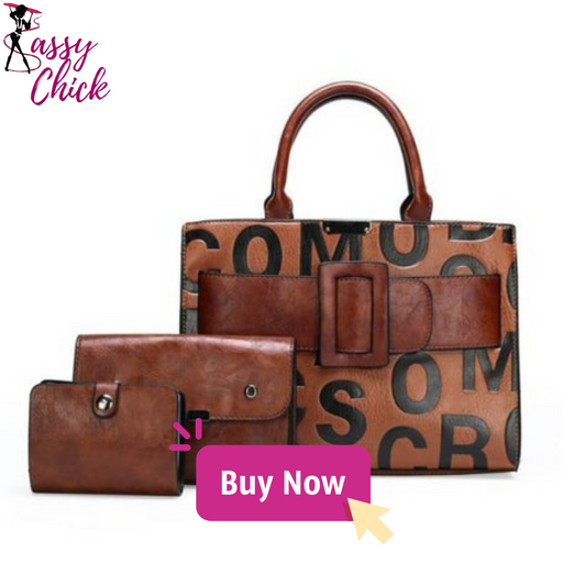 3-piece Set Leather Handbag - Shop Sassy Chick 