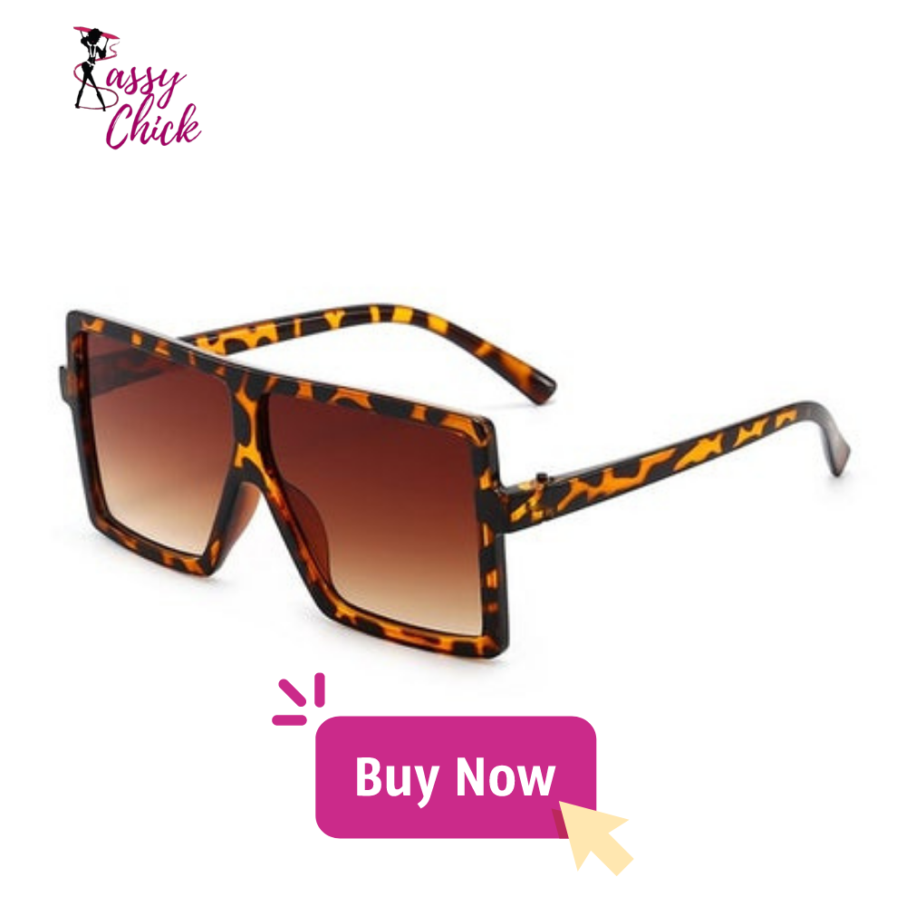 Square Pink Leopard Oversized Sunglasses - Shop Sassy Chick 