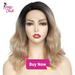 Synthetic Ombre Brown Blonde Natural Wave Wig