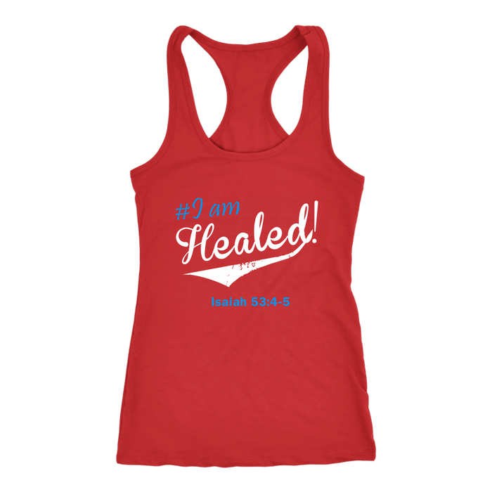 I Am Healed Racerback Tank Top - Red | Shop Sassy Chick