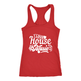I Love House Music Racerback Tank Top - Red | Shop Sassy Chick