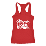 Allergic To Fake Friends Racerback Tank Top - Red | Shop Sassy Chick