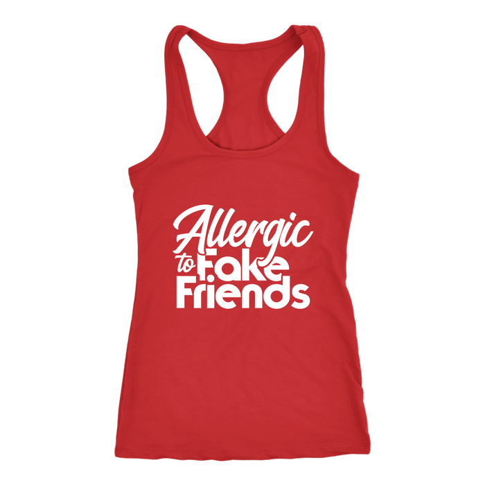 Allergic To Fake Friends Racerback Tank Top - Red | Shop Sassy Chick