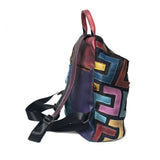 Back of Vintage Genuine Leather Back Bag with Patchwork