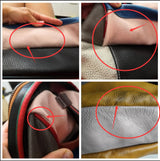 Details of Vintage Genuine Leather Back Bag with Patchwork