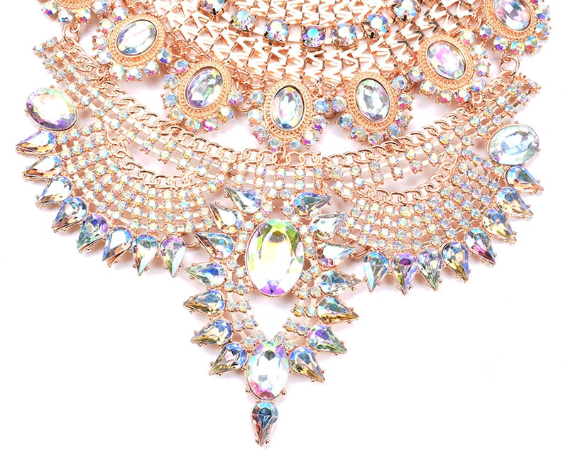 Rhinestone Vintage Maxi Large Collar Necklace