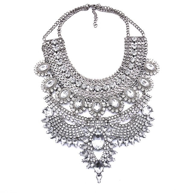 Silver Vintage Maxi Large Collar Necklace