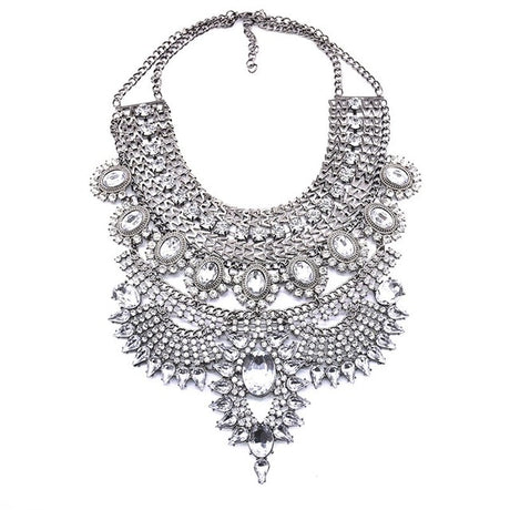 Silver Vintage Maxi Large Collar Necklace