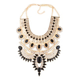 Gold Black Vintage Maxi Large Collar Necklace