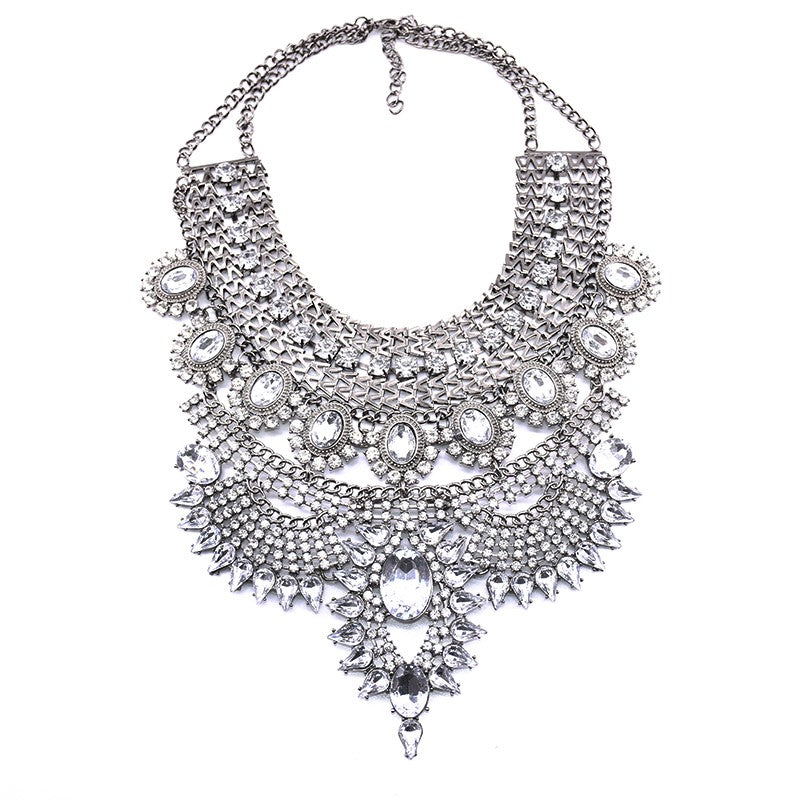 Silver Vintage Maxi Large Collar Necklace
