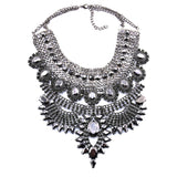 Silver Black Vintage Maxi Large Collar Necklace