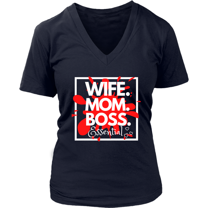 Wife. Mom. Boss V-neck - Shop Sassy Chick 
