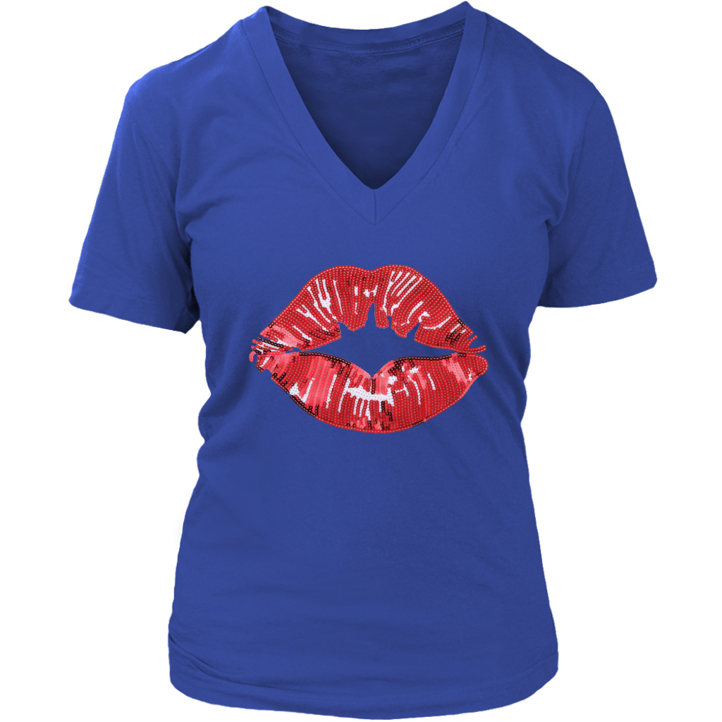 Red Lips V-Neck - Shop Sassy Chick 