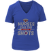 Nurses Call the Shots Women's V-Neck Tee - Blue | Shop Sassy Chick