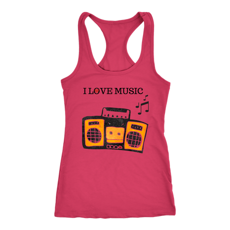 I Love House Music Racerback Tank Top - Pink | Shop Sassy Chick