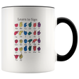 Learn ASL Ceramic Accent Mug - Black | Shop Sassy Chick