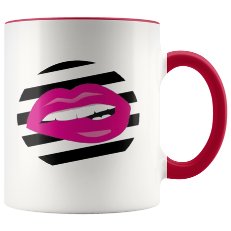 Striped Pink Lip Mug - Shop Sassy Chick 