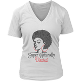 Super Naturally Blessed Women's V- Neck - White | Shop Sassy Chick
