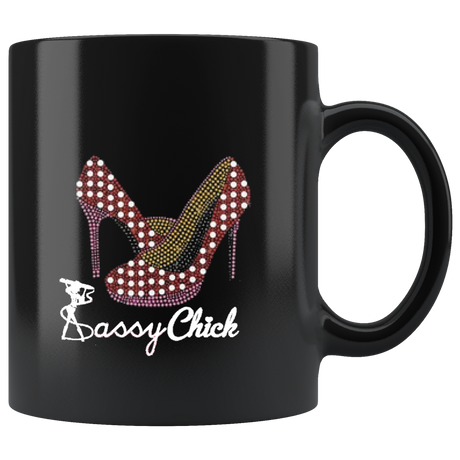 Polka a Dot Pump Ceramic Black Mug | Shop Sassy Chick