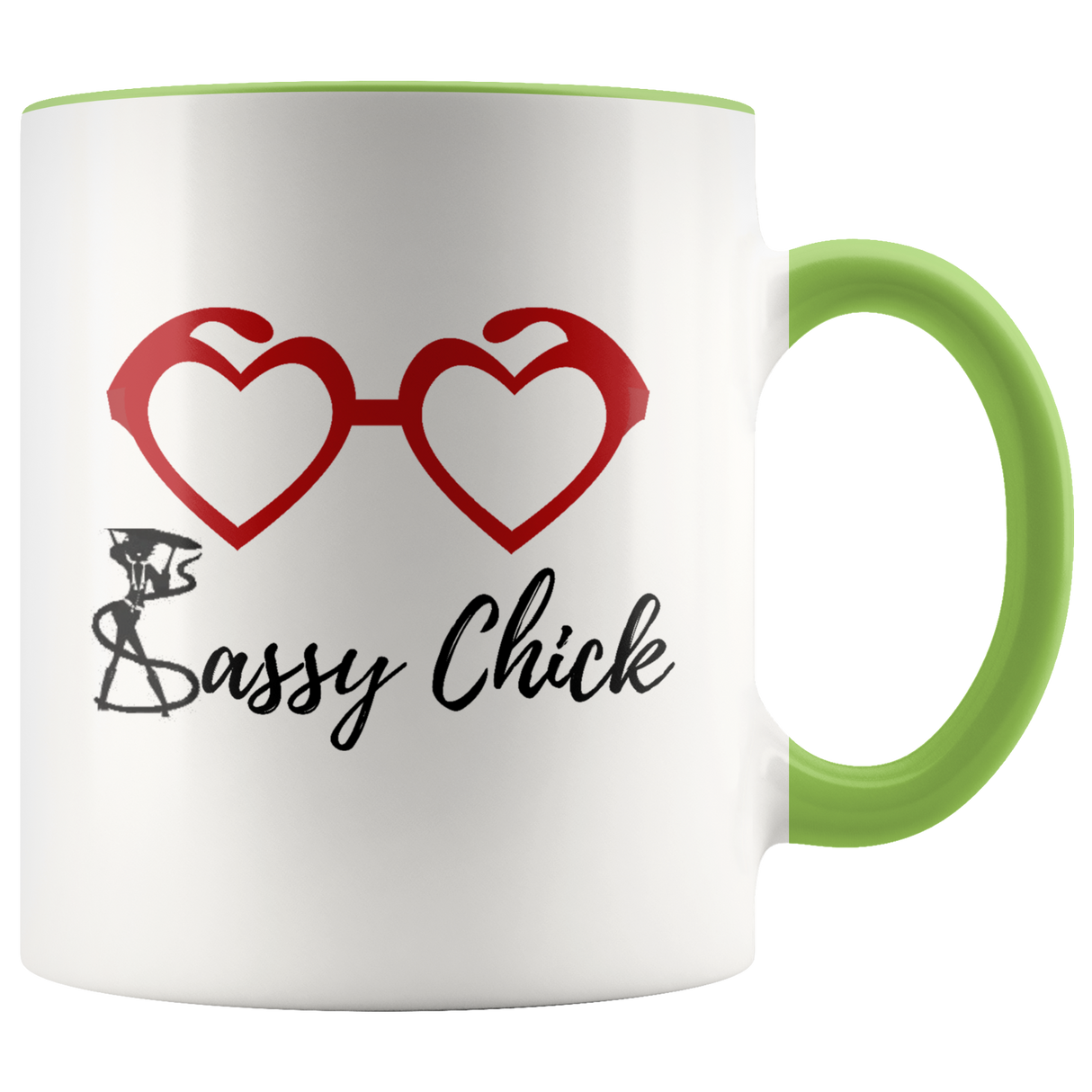 Mug Heart Glass Ceramic Accent Mug - Green | Shop Sassy Chick
