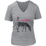 Sassy Zebra Women's V- Neck Tee - Grey | Shop Sassy Chick