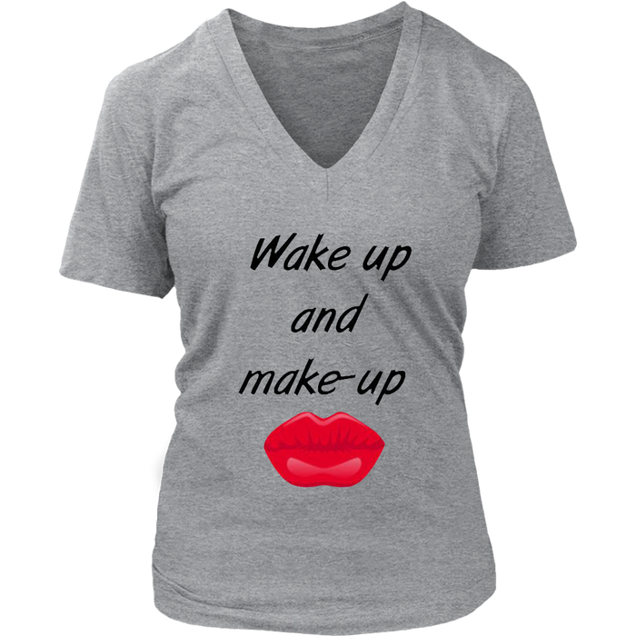 Wake Up And Make Up V-Neck - Shop Sassy Chick 