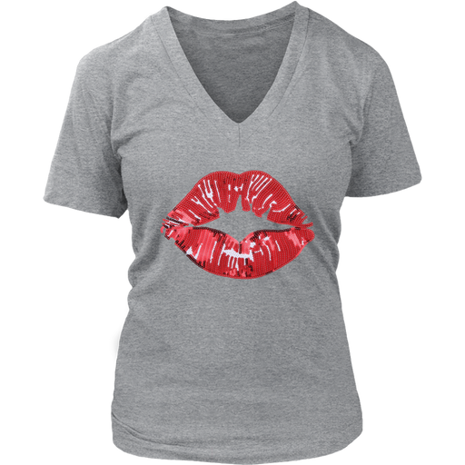 Red Lips V-Neck - Shop Sassy Chick 