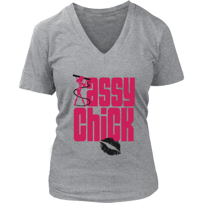 Sassy Chick Women's V-Neck - Grey | Shop Sassy Chick
