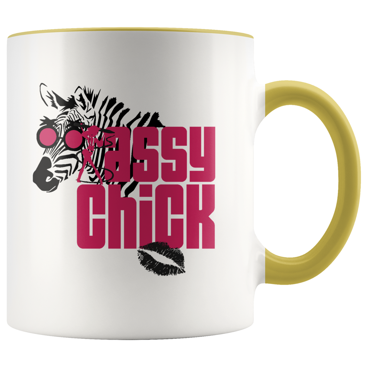 Sassy Chick Zebra Accent Ceramic Coffee Mug - Yellow | Shop Sassy Chick