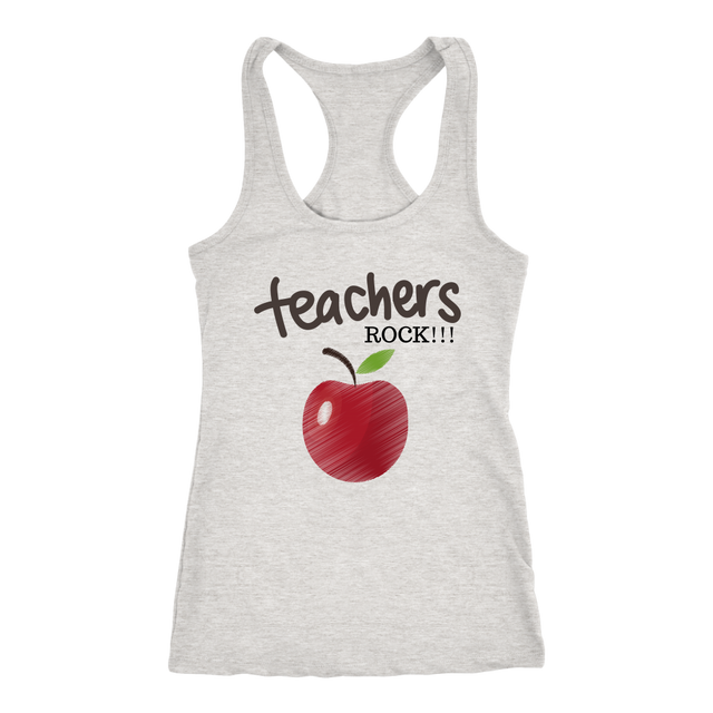 Teachers Rock Racerback Tank Top - Grey | Shop Sassy Chickd